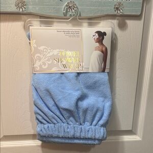 Blue Towel Shower Wrap NWT